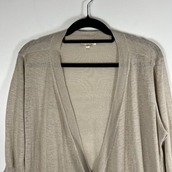 Eileen Fisher Sweater Womens XL Cream Cardigan Linen Blend Minimalist Beachy - Picture 2 of 9